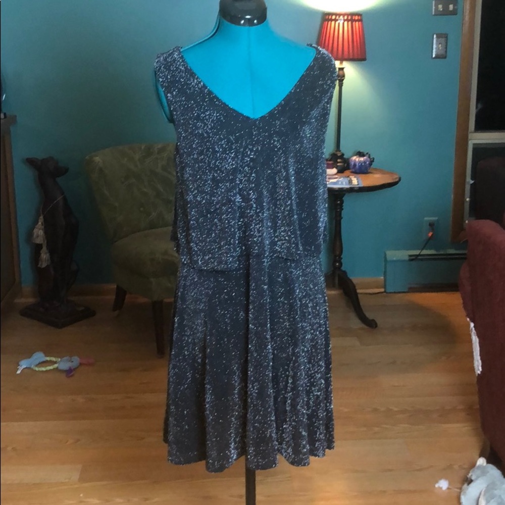 Black Shimmery Layered Dress